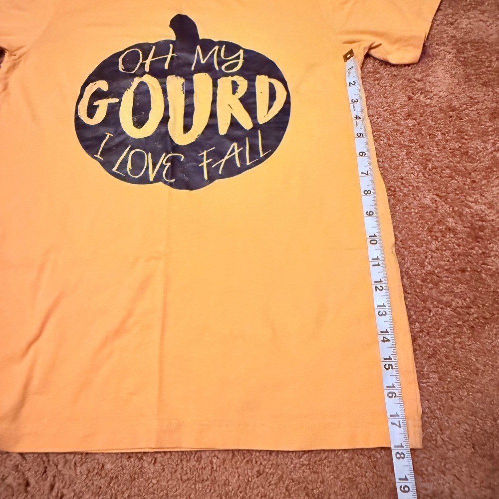 Bella Canvas Oh My Gourd I Love Fall Pumpkin Graphic Tee Yellow Medium - Picture 3 of 6